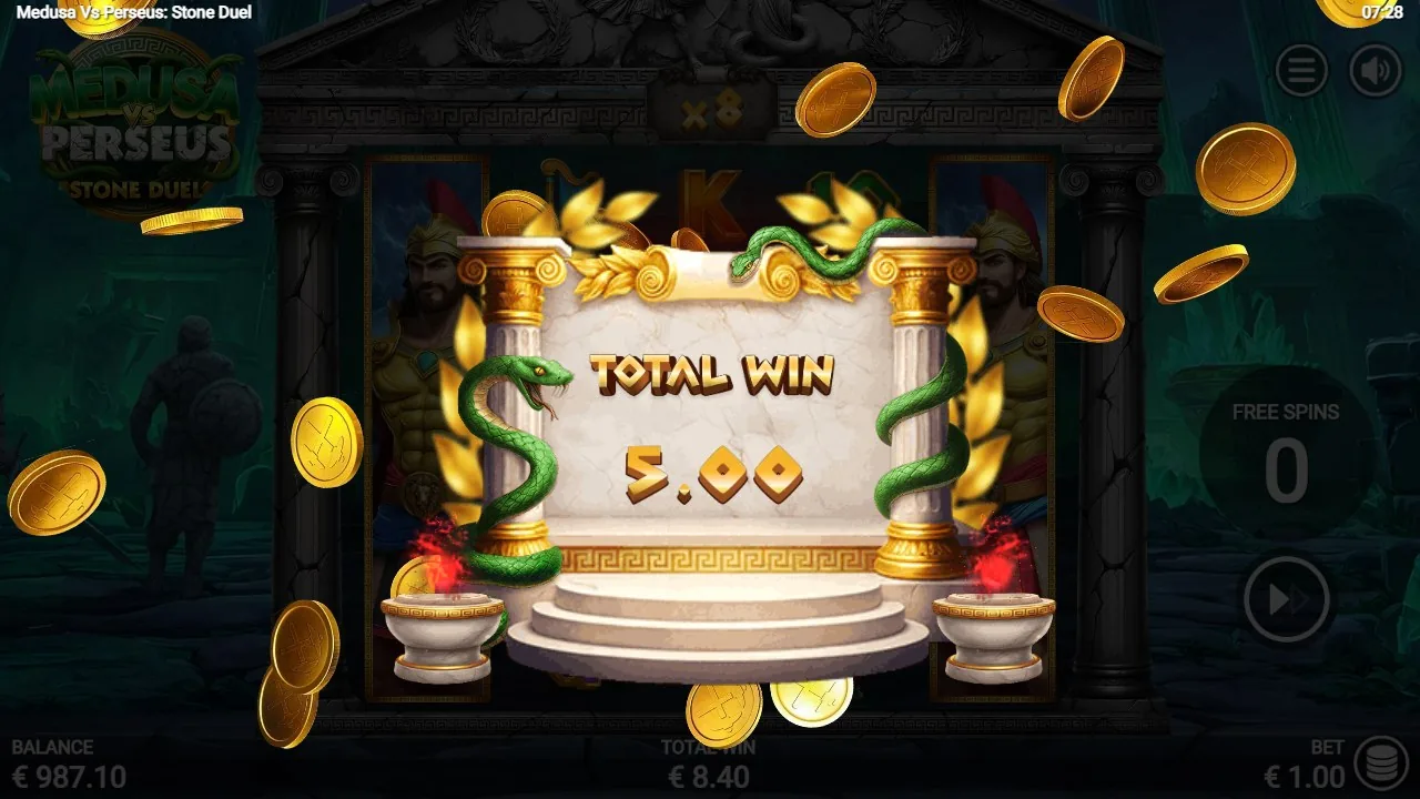 TOTAL WIN 5,00× -päätösruutu