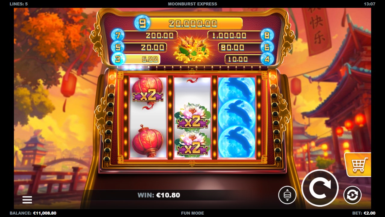 Moonburst Expressin voittoruutu
